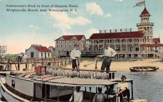 Wilmington North Carolina Wrightsville Beach Fishermens Dock Postcard Jf235481