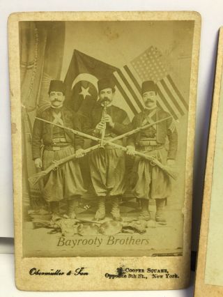 3 Rare Antique 1900 Cabinet Photos Famous Circus Bayrooty Troupe Obermuller NY 4