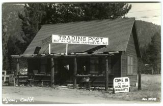 1930s - 40s Rppc Indian Trading Post South Lake Tahoe,  Bijou,  Ca Real Photo Postcard