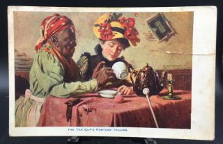 Postcard The Teacups Fortune Telling Black Americana Harry Roseland Signed C1905