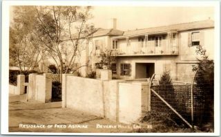 1930s Beverly Hills Ca Rppc Real Photo Postcard " Residence Of Fred Astaire "