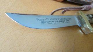 PUMA - TRAPPER ' S COMPANION No.  6385 Stag Handle Knife w/ SHEATH circa 1966 12
