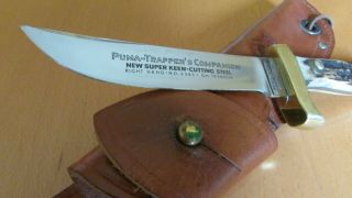 PUMA - TRAPPER ' S COMPANION No.  6385 Stag Handle Knife w/ SHEATH circa 1966 4
