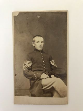 Civil War Soldier Uniform Cdv Carte De Visite - J.  W.  Miller,  Pittston Pa Photo