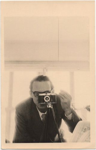 Mirror Selfie: Man With Camera On Tripod,  1960s