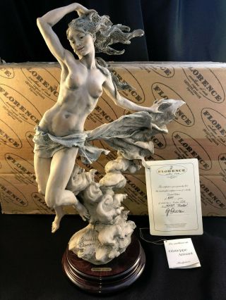Signed Mib Giuseppe Armani La Brezza Zephyr 1010t Figurine Statue Box -