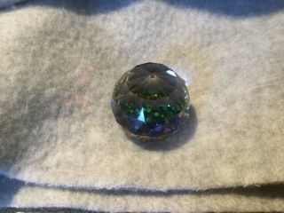 Signed Swarovski Crystal Mini Prism Ball Paperweight Brilliant Colors