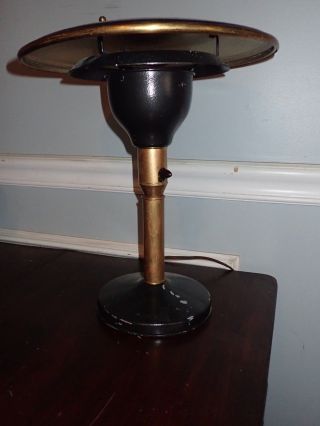 Vintage Mid Century Modern Ufo Desk Lamp By Sight Light Black & Gold