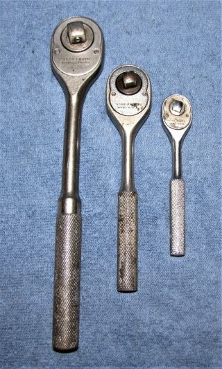 Vintage Proto Tool Ratchet Wrenches 1/2 ",  3/8 ",  1/4 " All - Made In Usa
