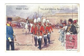 Vienna Austria Soldiers Burgtor Castle Gate Military Art Postcard Wiener Leben