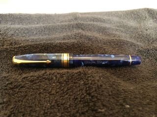 CONWAY STEWART 100 LIMITED EDITION FOUNTAIN PEN IN BLUE WITH 18K GOLD RNG & NIB 3