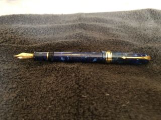 CONWAY STEWART 100 LIMITED EDITION FOUNTAIN PEN IN BLUE WITH 18K GOLD RNG & NIB 4