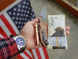 Spyderco Modified Para 3 Pocket Knife Copper Scales