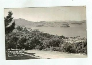 Ca Sausalito California Antique Real Photo Rppc Post Card Mt.  Tamalpais & Bay