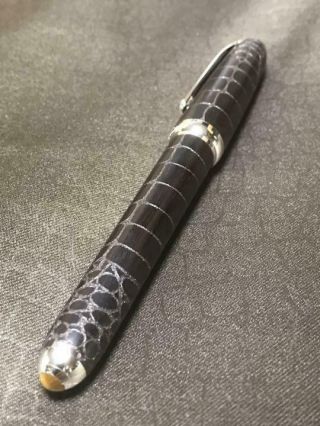 CARTIER BALLPOINT PEN Limited Edition Louis Dandy Ebony and Crocodile Authentic 2