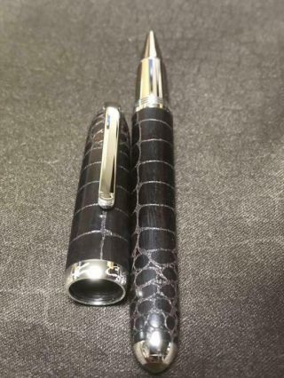 CARTIER BALLPOINT PEN Limited Edition Louis Dandy Ebony and Crocodile Authentic 4
