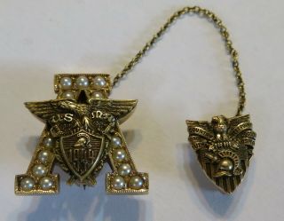 Vintage 1944 West Point Usma United States Military Academy Pin 14k Gold