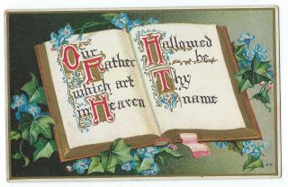 Vintage Postcard Our Father Which Art In Heaven Hallowed Be Thy Name.