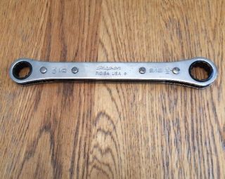Snap On Tools (1/2 " X 9/16 ") Double Box Ratcheting Wrench,  12 Point,  Part R1618a