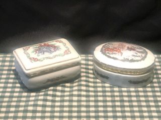 Heritage House Porcelain Music Boxes " White Christmas " &  Silver Bells
