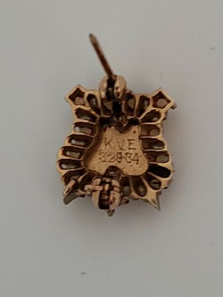 Zeta Tau Alpha Sorority Badge - 10k Gold Seed Pearls,  Opals & Diamond Enamel Pin 7