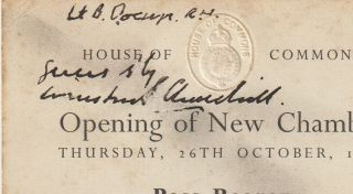 Winston S.  Churchill,  signed invitation card,  1950 2