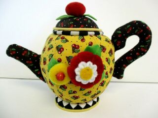 Mary Engelbreit Teapot Pin Cushion Cherries