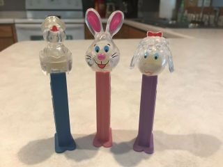 Pez Crystal Easter Set Of 3: Bunny,  Chick,  Lamb