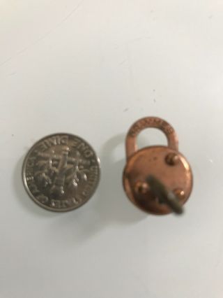 Antique Miniature Grammes Jewelry Box Padlock & Key