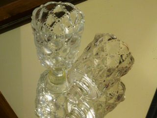 Vintage Partylite Clear Glass Peg Votive Holders In Quilted Pattern