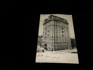 Vintage Postcard,  York,  Ny,  The Hotel Manhattan,  1905,  Sent To Germany,  2 Cent