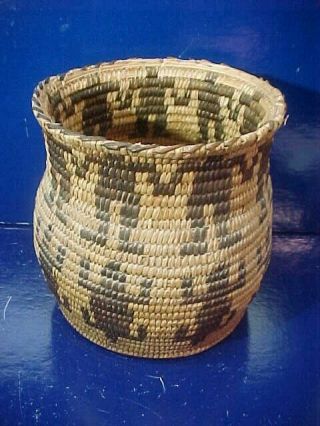 Early 20thc Pima Native American Hand Crafted Olla Basket W Friendship Design