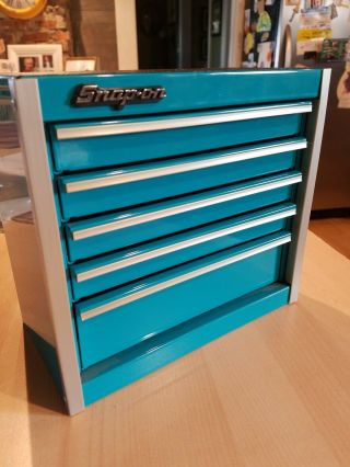 Snap - On Turquoise Mini Micro Tool Chest Rare Limited Edition 5 Drawer