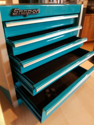 Snap - On turquoise Mini Micro Tool Chest Rare Limited Edition 5 drawer 2