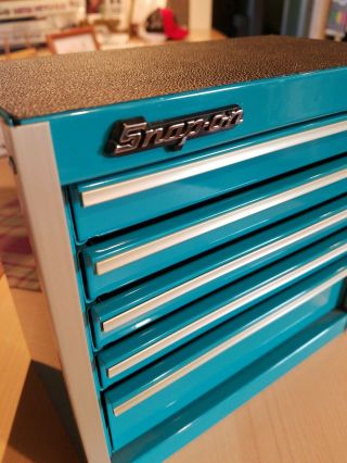 Snap - On turquoise Mini Micro Tool Chest Rare Limited Edition 5 drawer 6