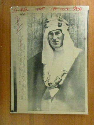 Ap Wire Press Photo - T.  E.  Lawrence May Been Murdered By British Government 1977