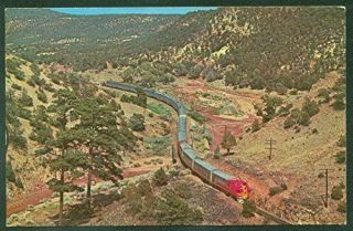 Santa Fe Railway El Capitan Winds Apache Canyon Nm Train Railroad Postcard
