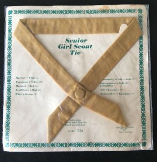 Vintage Girl Scout Senior Uniform Tie - 1963 - Gold