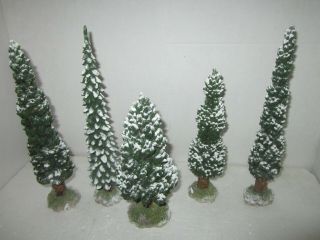 Department 56 Village Accessories Snowy Evergreens Set Of 5 Large