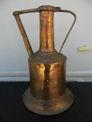 Antique Middle Eastern Copper Watering Can Rustic Decor