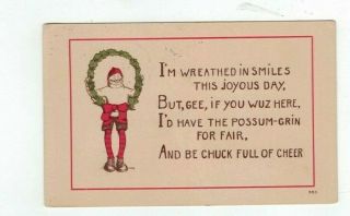 Rare 1910 Rust Craft Christmas Friendship Post Card Artist Signed