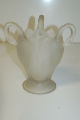 Vintage 8 3/4 " Opaque Swan Vase