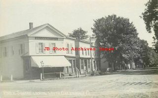 Oh,  Chesterville,  Ohio,  Rppc,  Public Square,  Bonner & Meredith Store,  Photo