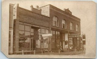 1910s Ralston Oklahoma Rppc Photo Postcard Street Scene Levick & Dodson Hardware