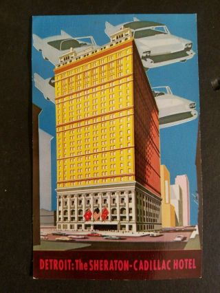 Detroit Michigan,  Sheraton - Cadillac Hotel Vintage Postcard