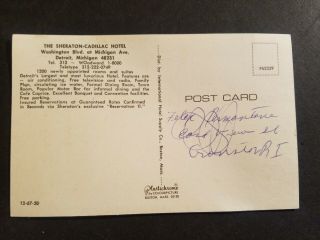 Detroit Michigan,  Sheraton - Cadillac Hotel Vintage Postcard 2