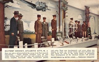 Postcard Nj Atlantic City Dupont Exhibit Du Pont Research Chemistry Armed Forces