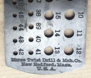 Morse Twist Drill & Machine Co.  Bedford,  Mass.  DRILL GAUGE 2
