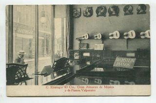 Chile Music Piano Shop Rare Good Old Postcard Post Card 27696