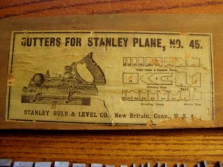 Antique Set Of 16 Cutters For Stanley No 45 Combination Plane - Box